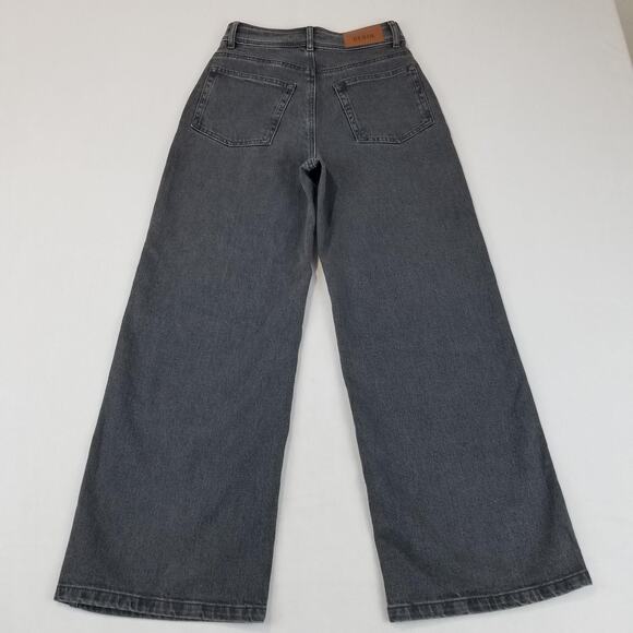 Sezane Jeans Womens US 2 FR 34 Gray Le Crop High Rise Wide Leg Denim Pants NWOT - Picture 2 of 12